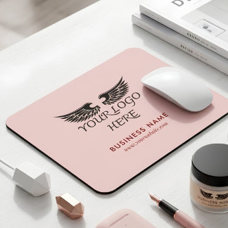Aangepast Logo Blush Roze Eenvoudige Naam Website Muismat