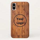 Aangepast logo bruin hout Case-Mate iPhone case (Achterkant)