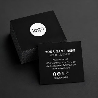 aangepast logo cirkel minimalistisch professioneel vierkante visitekaartje