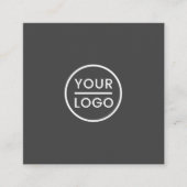 Aangepast logo, donkergrijs, vierkant, professione vierkante visitekaartje (Voorkant)