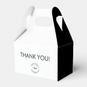 Aangepast logo eenvoudig Zwart wit Bedankt Bedankdoosjes (Achterkant)