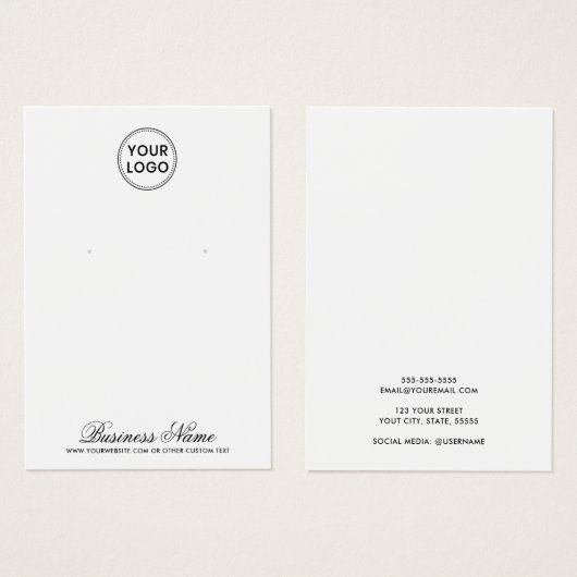 Aangepast logo elegant script dat weergavekaart oo visitekaartje (Voorkant /achterkant)