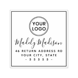 Aangepast logo elegant script retouradres  zelfinktende stempel