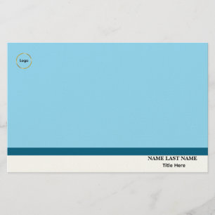Aangepast logo Elegant Stofblauw Wit Magneet Briefpapier