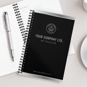 Aangepast logo Elegant Zwart Zilver Planner