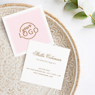 Aangepast logo elke kleur rand elegant minimalisti vierkante visitekaartje