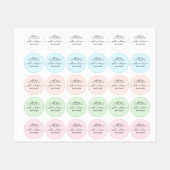 Aangepast logo en script ronde stof kleding labels (Vel)