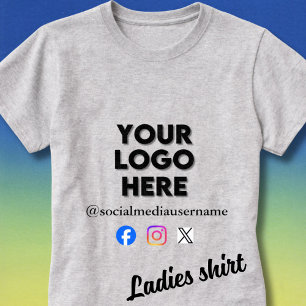 Aangepast logo en social media bedrijfs- t-shirt