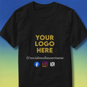 Aangepast logo en social media-bedrijfs- t-shirt