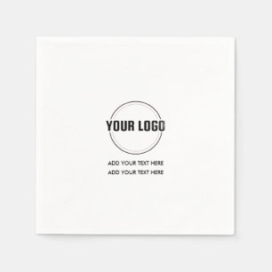 Aangepast logo en tekst minimalistische vierkant servet