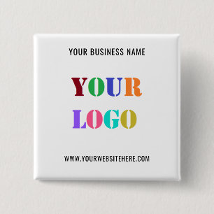 Aangepast logo en tekst promotionele zakelijke kno vierkante button 5,1 cm