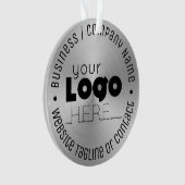 Aangepast Logo geborsteld zilver Acrylkerstboom Ornament (voorkant)