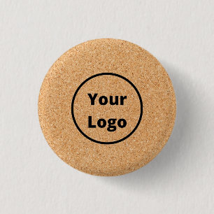 Aangepast logo gesneden houten blok ronde button 3,2 cm