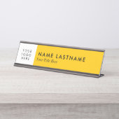 Aangepast Logo, helder wit Bureau Naambordje (Voorkant)