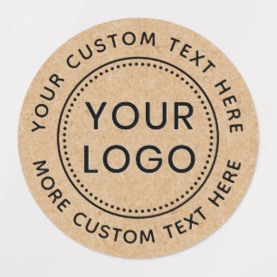 Aangepast logo Kraft-papier, rond waterdicht Labels