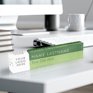 Aangepast Logo modern duo kleurenbos Moss Green Naambordje