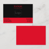 Aangepast logo modern en rood Visitekaartje (Voorkant / Achterkant)