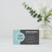 Aangepast logo modern minimalistisch visitekaartje (Staand voorkant)