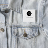 Aangepast Logo Modern Minimalistisch Wit Vierkante Button 5,1 Cm (In situ)