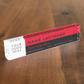 Aangepast Logo moderne Duo-kleurenzwart Naambordje (Zijkant)