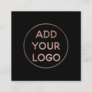 Aangepast logo moderne roos goudkleurige tint op z vierkante visitekaartje