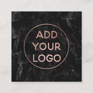 Aangepast logo moderne roos goudkleurige zwarte ma vierkante visitekaartje