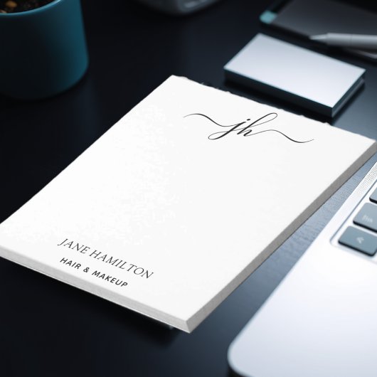 Aangepast logo monogram script naam notitieblok
