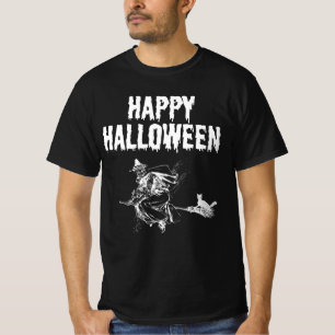 Aangepast Logo Naam, Vliegende Heks en een Zwart T-shirt