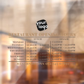 Aangepast logo openingsuren lunch diner restaurant raamsticker (Vel 2)