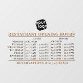 Aangepast logo openingsuren lunch diner restaurant raamsticker (Vel)