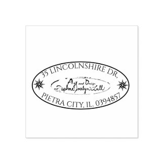 Aangepast Logo Ovaal retour adres Rubberstempel
