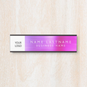 Aangepast Logo Paars Roze Professional Deurbordje