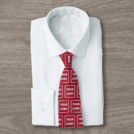 Aangepast Logo-patroon op Bourgogne 2 Sided Stropdas