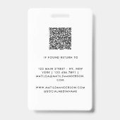Aangepast logo personeel QR-code gepersonaliseerd  Badge (Achterkant)