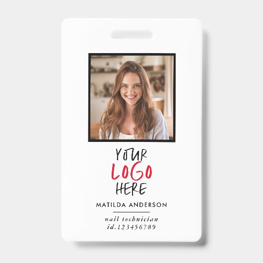 Aangepast logo personeel QR-code gepersonaliseerd  Badge (Voorzijde)