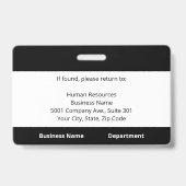 Aangepast Logo Personeel Zwart Wit Pasje Badge (Achterkant)