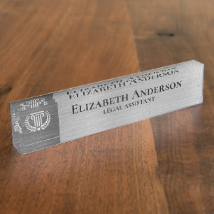Aangepast logo professionele executive zilverkleur naambordje