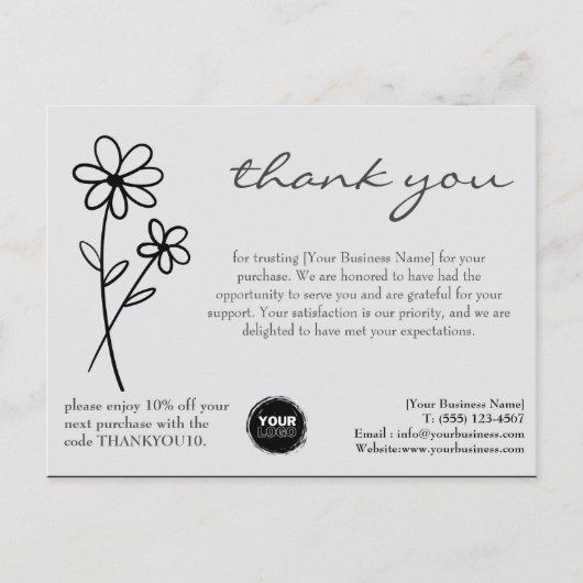 Aangepast logo & QR-code Bedankt Zakelijk Briefkaart (Voorkant)