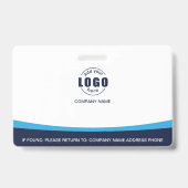 Aangepast Logo QR Code Employee Corporate Blue Badge (Achterkant)