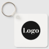 Aangepast logo| QR-code en tekst dubbelzijdig Sleutelhanger (Voorkant)