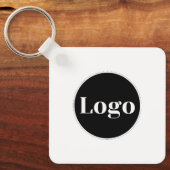 Aangepast logo| QR-code en tekst dubbelzijdig Sleutelhanger (Voorkant)