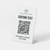 Aangepast logo, QR-code en tekst wit of elke ander Reclamebord Met Voetstuk (Voorkant)