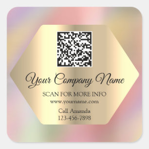 Aangepast Logo QR-code promotioneel holografisch R Vierkante Sticker
