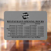 Aangepast Logo Restaurant met openingslunch Raamsticker (Vel 2)