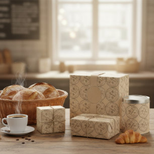Aangepast logo rustiek brood- en gebakverpakkingsp cadeaupapier