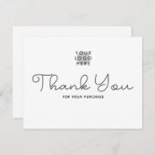 Aangepast Logo Simple Minimalist Modern Script Bedankkaart (Voorkant / Achterkant)