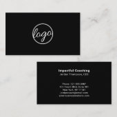 Aangepast Logo Simple Professional Black Modern Visitekaartje (Voorkant / Achterkant)
