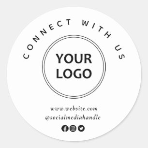 aangepast logo social media bedrijfslabel ronde sticker