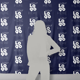Aangepast logo stap herhaal Navy foto booth achter Wandkleed