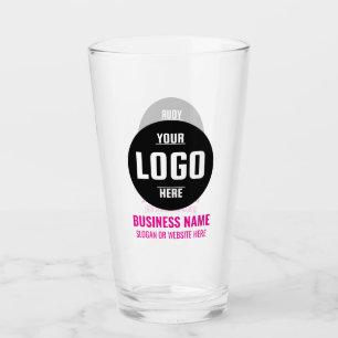 Aangepast logo & tekst 16oz Roze gepersonaliseerde Glas